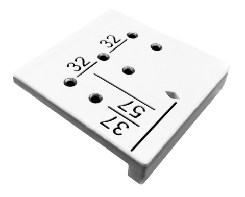 Szablon do półek regulowanych Wzornik Przymiar do podpórek 3x32 37/57